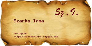 Szarka Irma névjegykártya